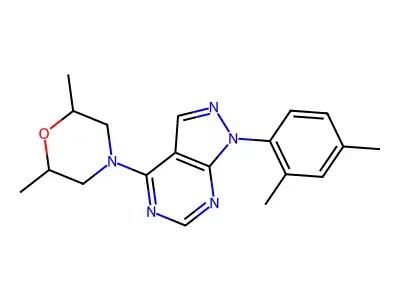 4-[1-(2,4-Dimethylphenyl)pyrazolo[3,4-d]pyrimidin-4-yl]-2,6-dimethylmorpholine structure