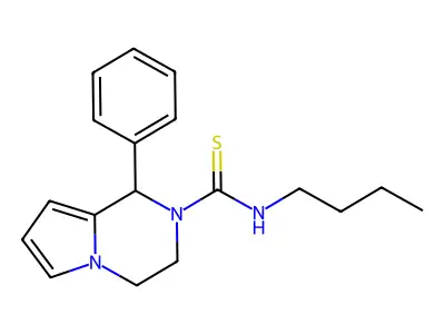 N-butyl-1-phenyl-3,4-dihydropyrrolo[1,2-a]pyrazine-2(1H)-carbothioamide structure