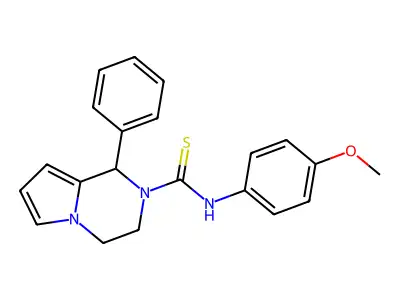 N-(4-methoxyphenyl)-1-phenyl-3,4-dihydropyrrolo[1,2-a]pyrazine-2(1H)-carbothioamide structure