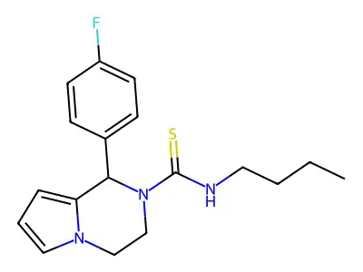 N-butyl-1-(4-fluorophenyl)-3,4-dihydro-1H-pyrrolo[1,2-a]pyrazine-2-carbothioamide structure