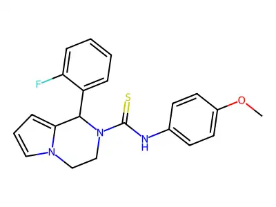 1-(2-fluorophenyl)-N-(4-methoxyphenyl)-1H,2H,3H,4H-pyrrolo[1,2-a]pyrazine-2-carbothioamide structure