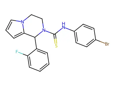 N-(4-bromophenyl)-1-(2-fluorophenyl)-1H,2H,3H,4H-pyrrolo[1,2-a]pyrazine-2-carbothioamide structure