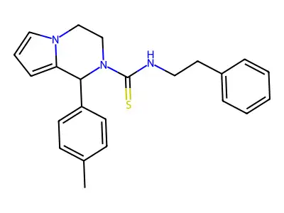N-phenethyl-1-(p-tolyl)-3,4-dihydropyrrolo[1,2-a]pyrazine-2(1H)-carbothioamide structure