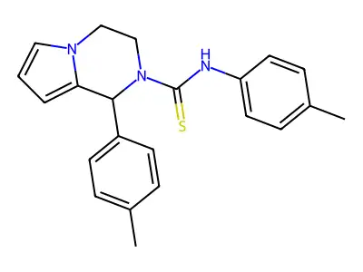 N,1-di-p-tolyl-3,4-dihydropyrrolo[1,2-a]pyrazine-2(1H)-carbothioamide structure