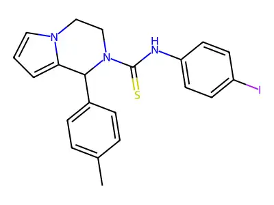 N-(4-iodophenyl)-1-(p-tolyl)-3,4-dihydropyrrolo[1,2-a]pyrazine-2(1H)-carbothioamide structure