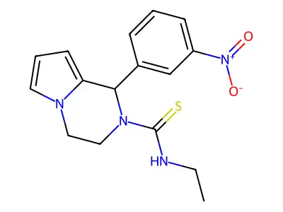 N-ethyl-1-(3-nitrophenyl)-3,4-dihydropyrrolo[1,2-a]pyrazine-2(1H)-carbothioamide structure