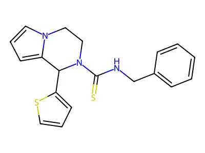 N-benzyl-1-thiophen-2-yl-3,4-dihydro-1H-pyrrolo[1,2-a]pyrazine-2-carbothioamide structure