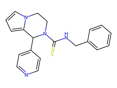 N-benzyl-1-pyridin-4-yl-3,4-dihydro-1H-pyrrolo[1,2-a]pyrazine-2-carbothioamide structure