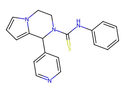 N-phenyl-1-(pyridin-4-yl)-3,4-dihydropyrrolo[1,2-a]pyrazine-2(1H)-carbothioamide structure