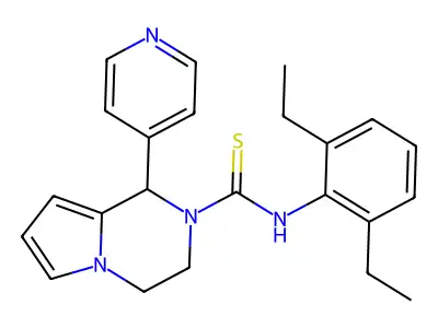 N-(2,6-diethylphenyl)-1-(pyridin-4-yl)-3,4-dihydropyrrolo[1,2-a]pyrazine-2(1H)-carbothioamide structure