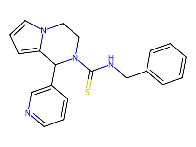 N-benzyl-1-(pyridin-3-yl)-3,4-dihydropyrrolo[1,2-a]pyrazine-2(1H)-carbothioamide structure