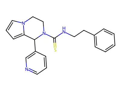 N-(2-phenylethyl)-1-(pyridin-3-yl)-1H,2H,3H,4H-pyrrolo[1,2-a]pyrazine-2-carbothioamide structure