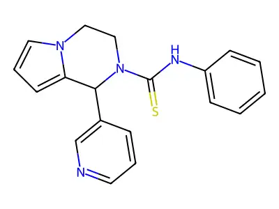 N-phenyl-1-(pyridin-3-yl)-3,4-dihydropyrrolo[1,2-a]pyrazine-2(1H)-carbothioamide structure