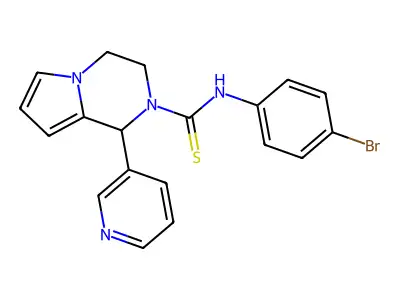 N-(4-bromophenyl)-1-pyridin-3-yl-3,4-dihydro-1H-pyrrolo[1,2-a]pyrazine-2-carbothioamide structure