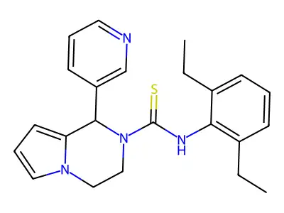 N-(2,6-diethylphenyl)-1-(pyridin-3-yl)-1H,2H,3H,4H-pyrrolo[1,2-a]pyrazine-2-carbothioamide structure