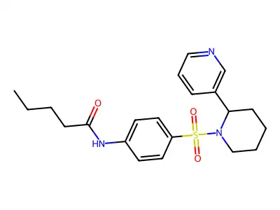 N-[4-(2-pyridin-3-ylpiperidin-1-yl)sulfonylphenyl]pentanamide structure