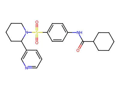 N-[4-(2-pyridin-3-ylpiperidin-1-yl)sulfonylphenyl]cyclohexanecarboxamide structure