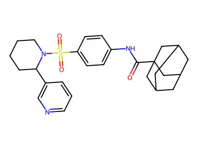 N-[4-(2-pyridin-3-ylpiperidin-1-yl)sulfonylphenyl]adamantane-1-carboxamide structure