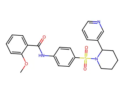 2-methoxy-N-(4-((2-(pyridin-3-yl)piperidin-1-yl)sulfonyl)phenyl)benzamide structure