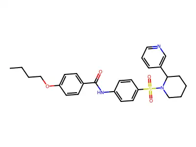 4-butoxy-N-(4-{[2-(pyridin-3-yl)piperidin-1-yl]sulfonyl}phenyl)benzamide structure