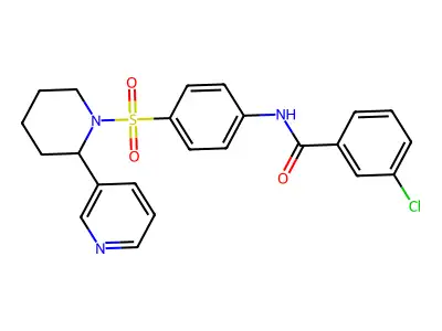 3-chloro-N-(4-{[2-(pyridin-3-yl)piperidin-1-yl]sulfonyl}phenyl)benzamide structure