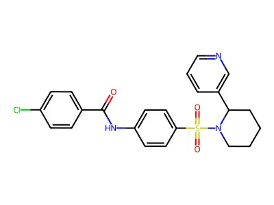 4-chloro-N-(4-((2-(pyridin-3-yl)piperidin-1-yl)sulfonyl)phenyl)benzamide structure
