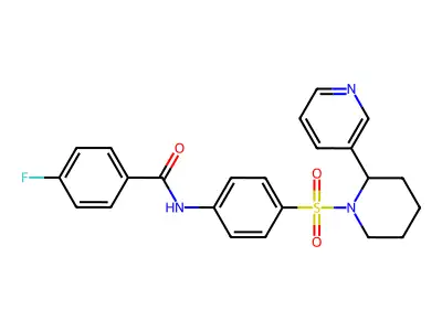 4-fluoro-N-(4-{[2-(pyridin-3-yl)piperidin-1-yl]sulfonyl}phenyl)benzamide structure