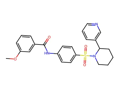 3-methoxy-N-(4-((2-(pyridin-3-yl)piperidin-1-yl)sulfonyl)phenyl)benzamide structure