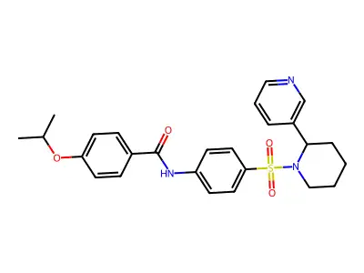 4-propan-2-yloxy-N-[4-(2-pyridin-3-ylpiperidin-1-yl)sulfonylphenyl]benzamide structure
