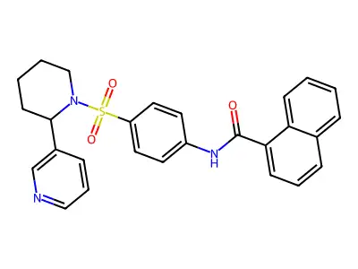 N-(4-((2-(pyridin-3-yl)piperidin-1-yl)sulfonyl)phenyl)-1-naphthamide structure