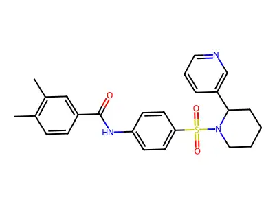 3,4-dimethyl-N-(4-{[2-(pyridin-3-yl)piperidin-1-yl]sulfonyl}phenyl)benzamide structure