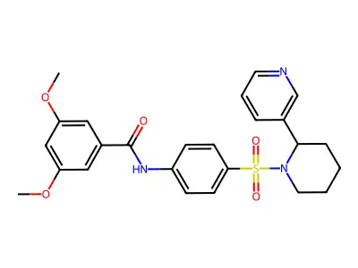 3,5-dimethoxy-N-(4-{[2-(pyridin-3-yl)piperidin-1-yl]sulfonyl}phenyl)benzamide structure