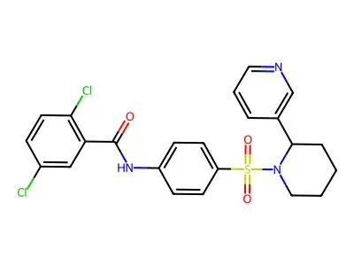 2,5-dichloro-N-(4-{[2-(pyridin-3-yl)piperidin-1-yl]sulfonyl}phenyl)benzamide structure