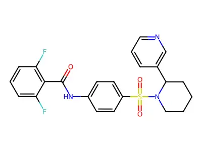 2,6-difluoro-N-[4-(2-pyridin-3-ylpiperidin-1-yl)sulfonylphenyl]benzamide structure