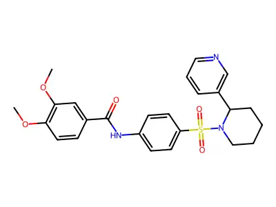 3,4-dimethoxy-N-(4-((2-(pyridin-3-yl)piperidin-1-yl)sulfonyl)phenyl)benzamide structure