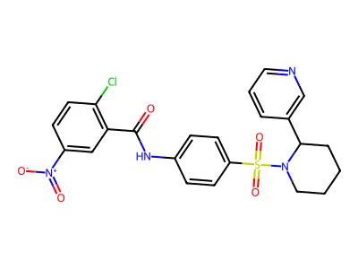 2-chloro-5-nitro-N-(4-{[2-(pyridin-3-yl)piperidin-1-yl]sulfonyl}phenyl)benzamide structure