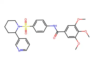 3,4,5-trimethoxy-N-(4-((2-(pyridin-3-yl)piperidin-1-yl)sulfonyl)phenyl)benzamide structure