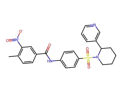 4-methyl-3-nitro-N-(4-((2-(pyridin-3-yl)piperidin-1-yl)sulfonyl)phenyl)benzamide structure