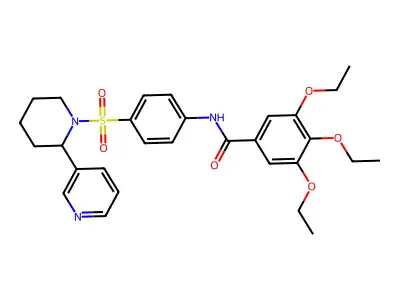 3,4,5-triethoxy-N-(4-{[2-(pyridin-3-yl)piperidin-1-yl]sulfonyl}phenyl)benzamide structure