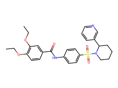 3,4-diethoxy-N-(4-((2-(pyridin-3-yl)piperidin-1-yl)sulfonyl)phenyl)benzamide structure