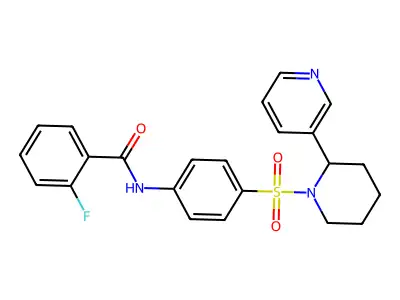 2-fluoro-N-(4-{[2-(pyridin-3-yl)piperidin-1-yl]sulfonyl}phenyl)benzamide structure