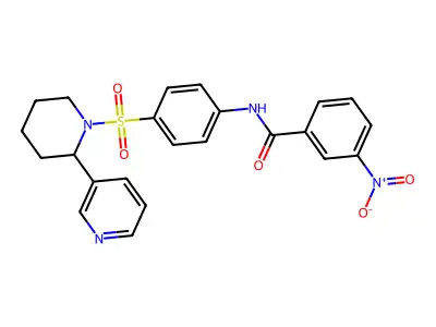 3-nitro-N-(4-{[2-(pyridin-3-yl)piperidin-1-yl]sulfonyl}phenyl)benzamide structure