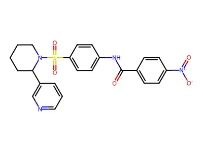 4-nitro-N-(4-((2-(pyridin-3-yl)piperidin-1-yl)sulfonyl)phenyl)benzamide structure