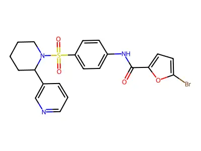 5-bromo-N-[4-(2-pyridin-3-ylpiperidin-1-yl)sulfonylphenyl]furan-2-carboxamide structure