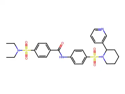 4-(N,N-diethylsulfamoyl)-N-(4-((2-(pyridin-3-yl)piperidin-1-yl)sulfonyl)phenyl)benzamide structure