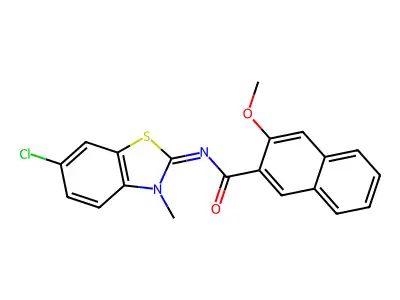 (Z)-N-(6-chloro-3-methylbenzo[d]thiazol-2(3H)-ylidene)-3-methoxy-2-naphthamide structure