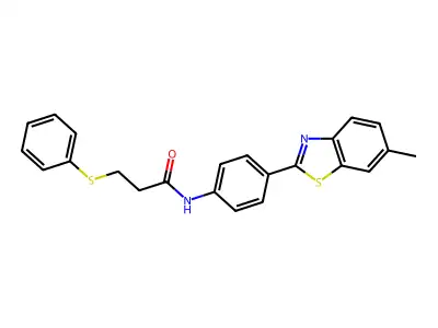 N-(4-(6-methylbenzo[d]thiazol-2-yl)phenyl)-3-(phenylthio)propanamide structure