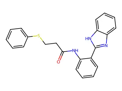 N-(2-(1H-benzo[d]imidazol-2-yl)phenyl)-3-(phenylthio)propanamide structure
