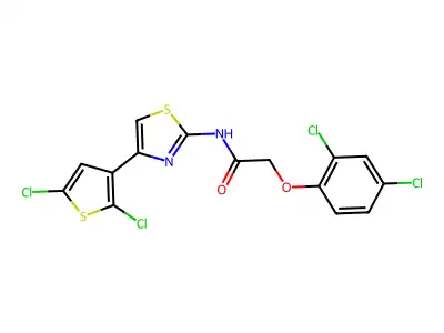2-(2,4-dichlorophenoxy)-N-[4-(2,5-dichlorothiophen-3-yl)-1,3-thiazol-2-yl]acetamide structure