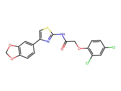 N-(4-(benzo[d][1,3]dioxol-5-yl)thiazol-2-yl)-2-(2,4-dichlorophenoxy)acetamide structure